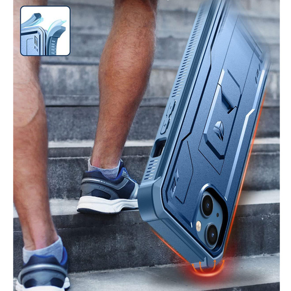 Armored case for iPhone 13 / 14, Dexnor Full Body, blue