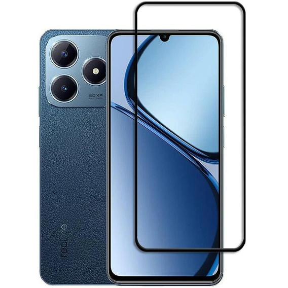 3D Tempered Glass for Realme C63, black frame