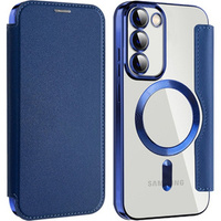 Flip case for Samsung Galaxy S23, Wallet, MagSafe, dark blue