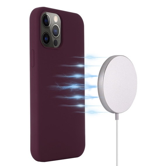 Case for iPhone 13 Pro, Silicone MagSafe, maroon