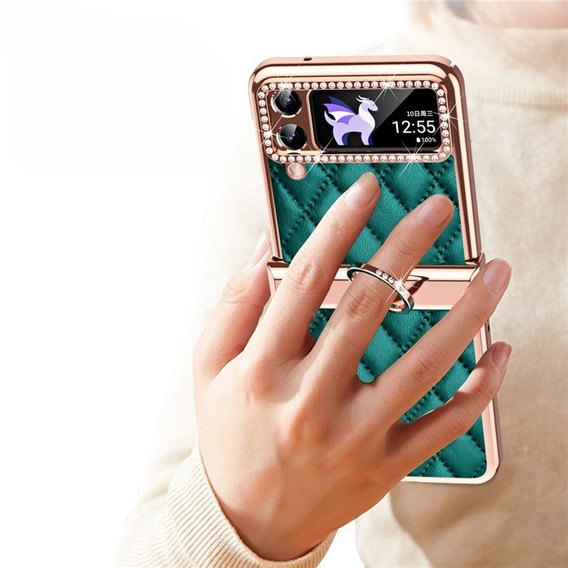 Case for Samsung Galaxy Z Flip 4 5G, Rhombus Grid