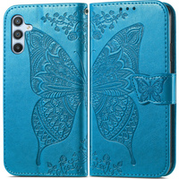 Flap case for Samsung Galaxy A17 5G, wallet, Butterfly, blue