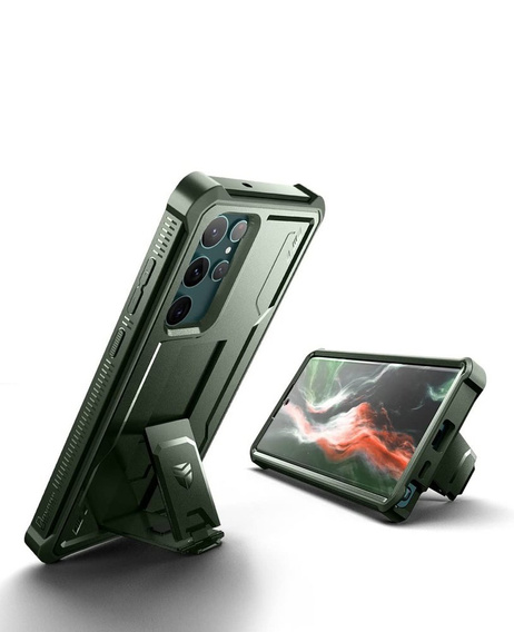 Armored case for Samsung Galaxy S22 Ultra, Dexnor Full Body, green
