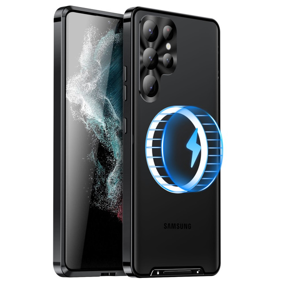 Camera Protection Case for Samsung Galaxy S23 Ultra, CamShield MagSafe, transparent / black