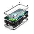 Case for iPhone 13 Mini, R-JUST CamShield Slide, armoured, silver / black