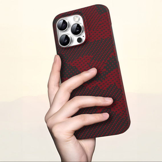 Case for iPhone 16 Pro Max, Aramid Fiber MagSafe, red