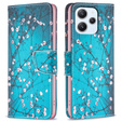Flip case for Xiaomi Redmi 12 4G, Wallet, Sakura, blue