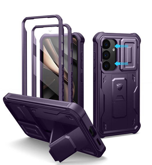 Armored case for Samsung Galaxy S25, Dexnor Full Body (Two Frames), purple