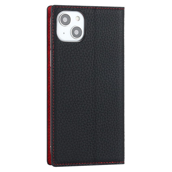 Flip case for iPhone 15, Litchi Skin Grain, black