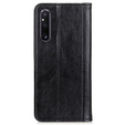 Case for Sony Xperia 1 V, Wallet Litchi Leather, black