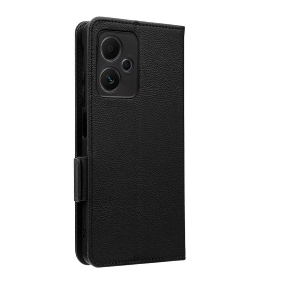 Flip case for Xiaomi Redmi Note 12 5G / POCO X5 5G, Wallet Litchi Magnet, black