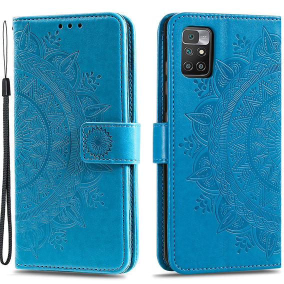 Flip case for Xiaomi Redmi 10, Mandala, blue