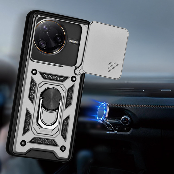 Case for Xiaomi Poco F7 Ultra, CamShield Slide, silver