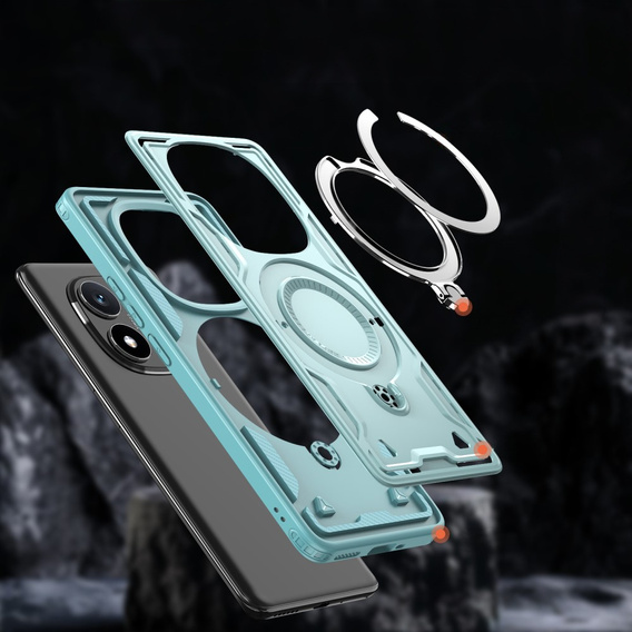 Case for Xiaomi Redmi Note 14 Pro 5G /  Poco X7 5G, Military MagSafe, blue + 9H glass