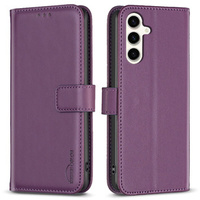Flip case for Samsung Galaxy S23 FE, BINFEN Wallet, dark purple + 9H glass