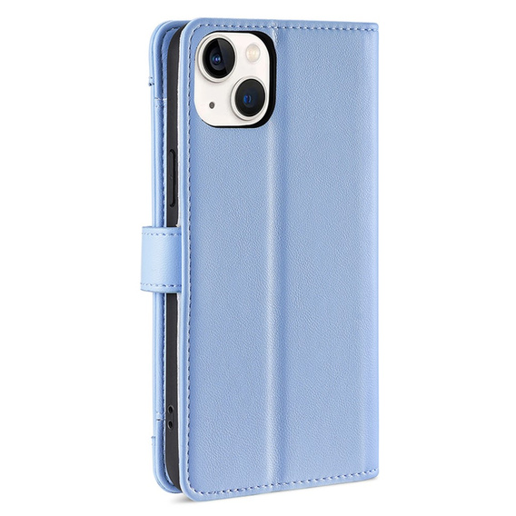 Flip case for iPhone 15, Wallet Zipper Pocket, blue