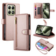 Flip case for Xiaomi 14T, Wallet Zipper Pocket, pink