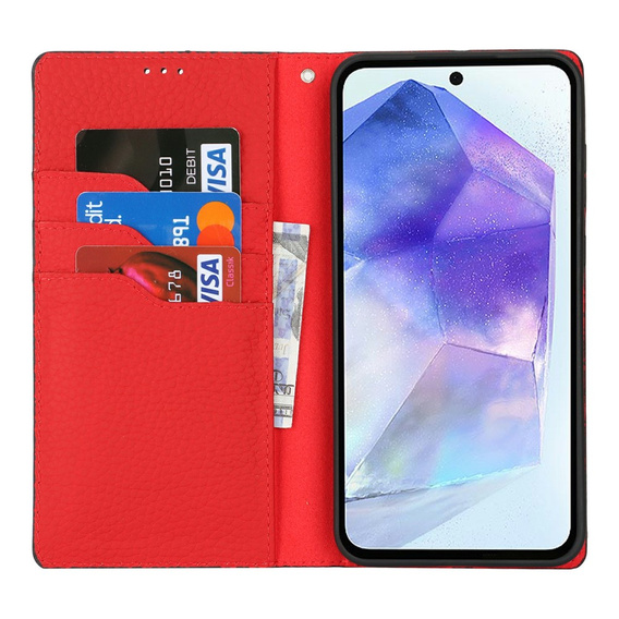 Flip case for Samsung Galaxy S25, Litchi Skin Grain, black