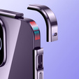 Case for iPhone 15, Magnetic Dual Glass, purple