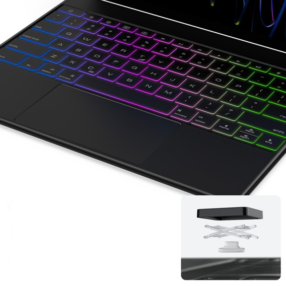 Case + keyboard iPad Pro 12.9" 2022/2021/2020 (6/5/4 gen.), Dux Ducis Keyboard TouchPad, black