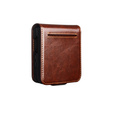 Brown leather wallet case for Samsung Galaxy Z Flip7