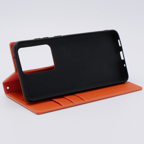 Leather case for Samsung Galaxy S20 Ultra, ERBORD Grain Leather, orange
