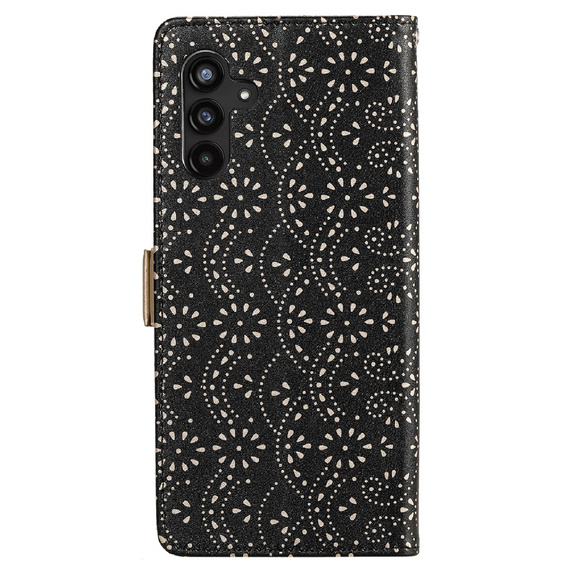 Flip case for Samsung Galaxy A25 5G, Wallet Pocket Zipper Lace, black