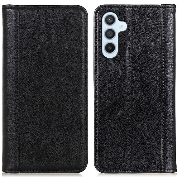 Case for Samsung Galaxy S24, Wallet Litchi Leather, black