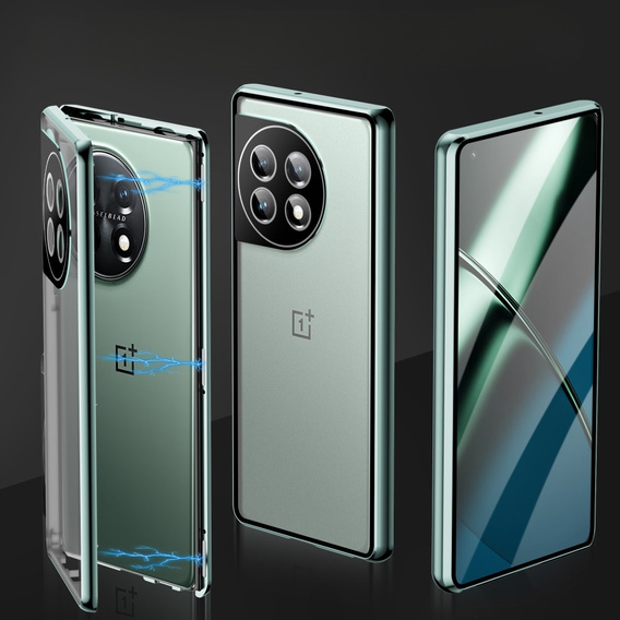 Case for OnePlus 11 5G, Magnetic Dual Glass, green