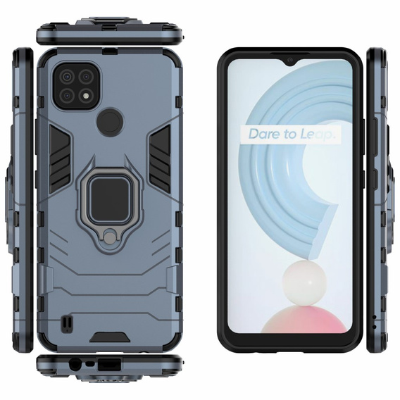 Case for Realme C21, Kickstand Ring, blue