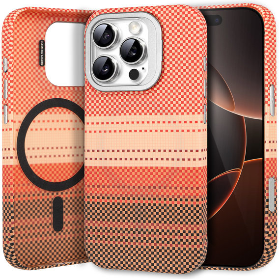 Case for iPhone 16 Pro Max, Frame Kickstand, for MagSafe, Sunset Orange