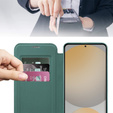 Flip case for Samsung Galaxy S24 FE, RFID Wallet MagSafe CamShield, green