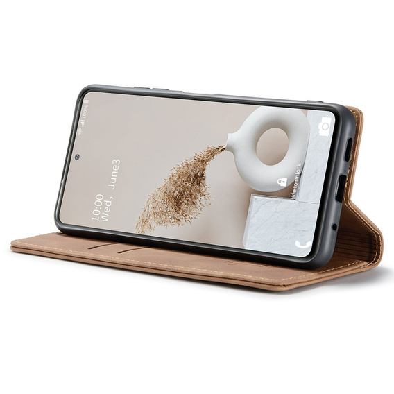 CASEME case for Samsung Galaxy S20 FE, Leather Wallet Case, brown