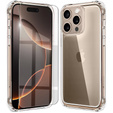 Case for iPhone 16 Pro, Erbord Dropproof, transparent + Glass