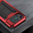 Case for iPhone 14, R-JUST CamShield Slide, armoured, red / black