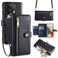 Flip case for Xiaomi Redmi Note 13 5G, Wallet Zipper Pocket, black