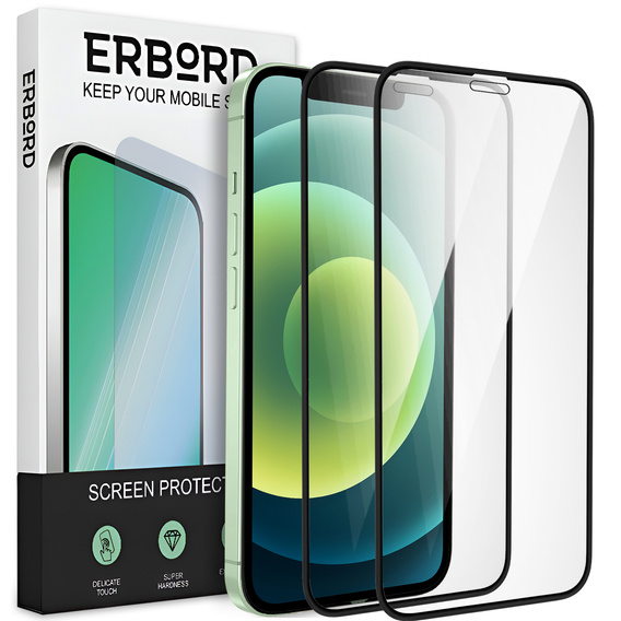 2x Ceramic ERBORD Hybrid Glass for iPhone 12 Mini