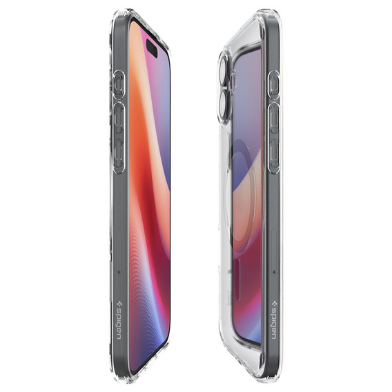 Spigen MagSafe Case for iPhone 16 Plus, Ultra Hybrid, transparent / black + 9H Tempered Glass
