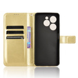 Flip case for Infinix Hot 40i, Crazy Horse Wallet, gold