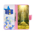 Flip case for Motorola Moto G54 5G, Wallet, butterfly and flowers, white