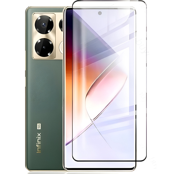 3D Tempered Glass for Infinix Note 40 Pro, black frame
