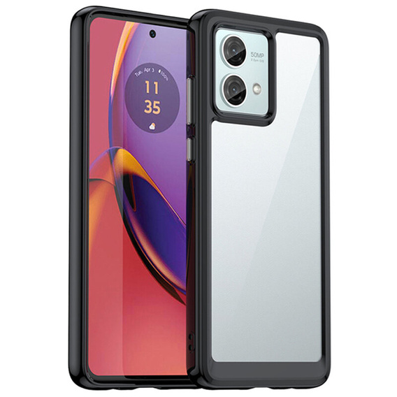 Case for Motorola Moto G84 5G, Fusion Hybrid, transparent / black