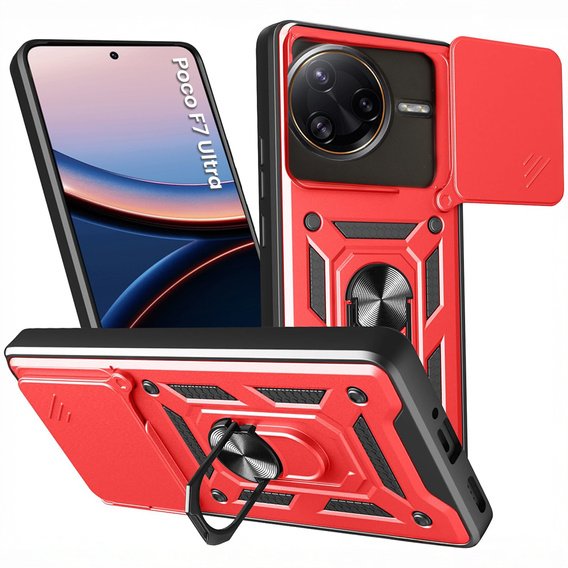 Case for Xiaomi Poco F7 Ultra, CamShield Slide, red