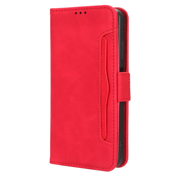 Flip case for Infinix Hot 40i, Card Slot, red
