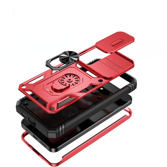 Case for Samsung Galaxy S24+ Plus, CamShield Slide, red / black