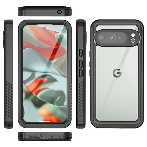 IP68 Waterproof Case for Google Pixel 9 Pro XL, Redpepper, black