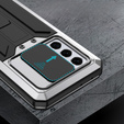 Case for Samsung Galaxy S21 Ultra, R-JUST CamShield Slide, armoured, silver / black