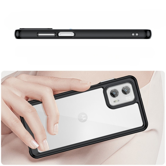 Case for Motorola Moto G73 5G, Fusion Hybrid, transparent / black