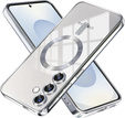 Case for Samsung Galaxy S25+ Plus, Electro MagSafe, silver + Screen Glass