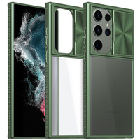 Case for Samsung Galaxy S22 Ultra, Slide Camera, green